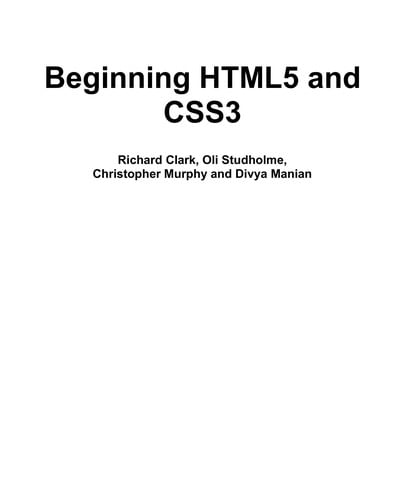 Beginning HTML5 and CSS3