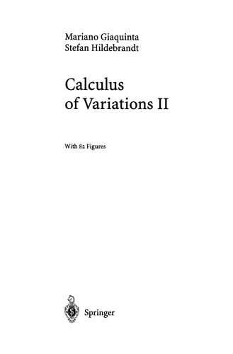 Calculus of Variations II