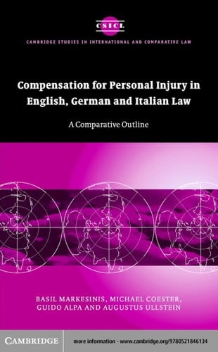 Compensation for personal injury in English, German and Italian law