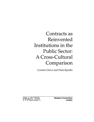 Contracts as reinvented institutions in the public sector