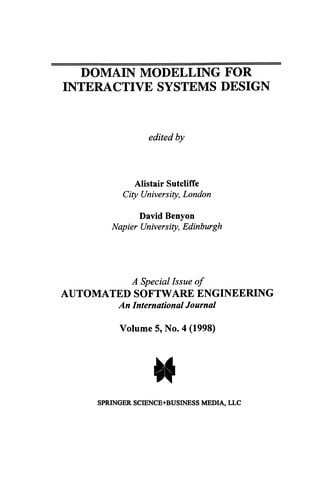 Domain Modelling for Interactive Systems Design