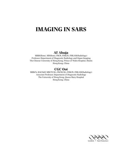 IMAGING IN SARS; ED. BY ANIL AHUJA