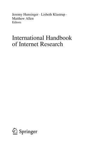 The international handbook of internet research