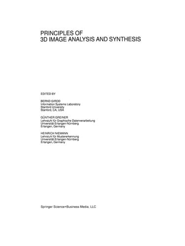 Principles of 3D Image Analysis and Synthesis