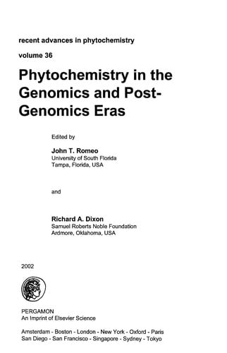 Phytochemistry in the genomics and post-genomics eras