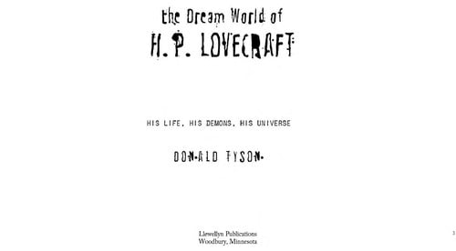 The dream world of H.P. Lovecraft