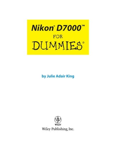 Nikon D7000 for dummies