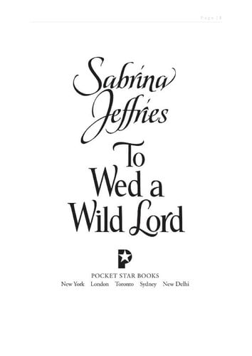 To wed a wild lord